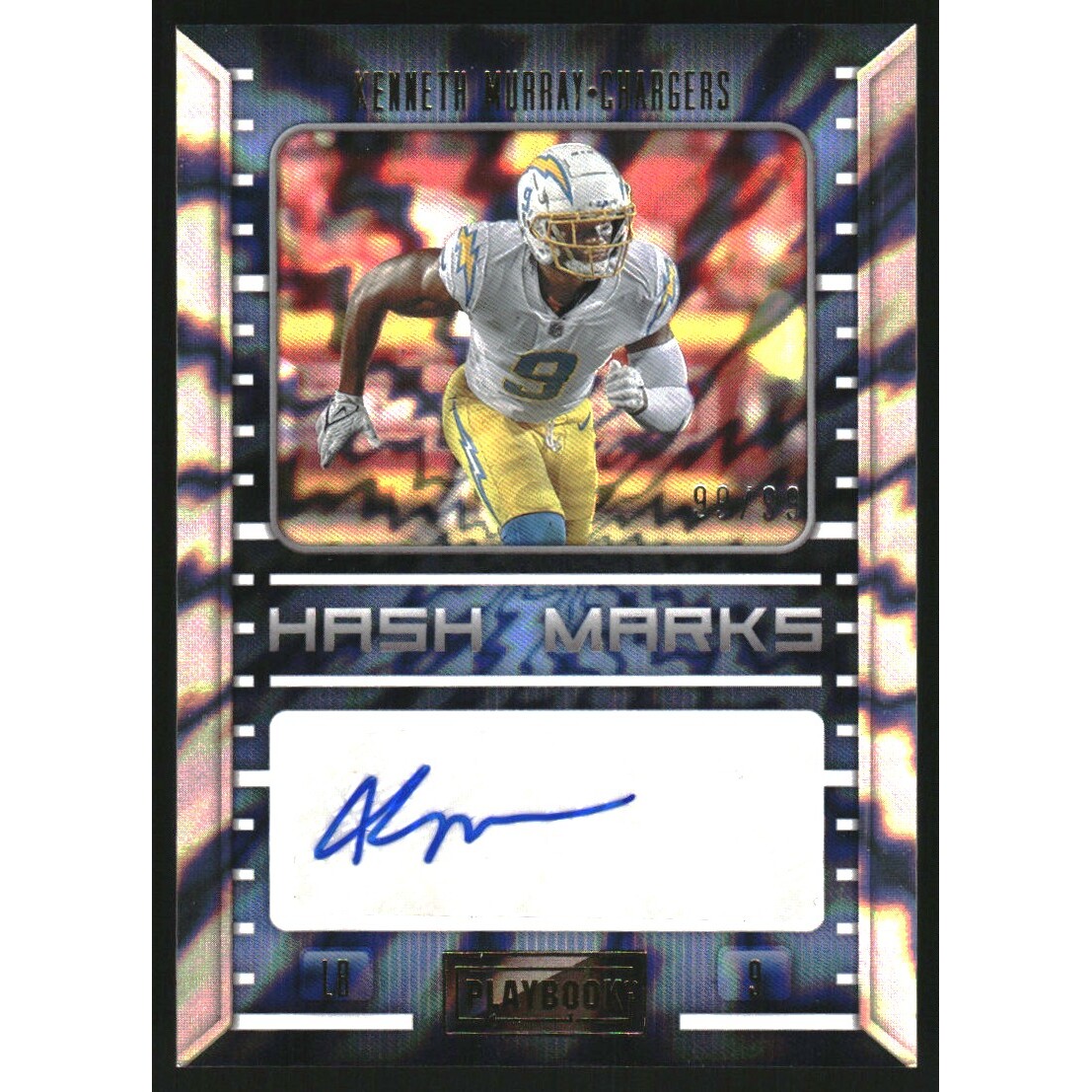 2022 Panini Playbook Hash Marks Autographs Gold #16 Kenneth Murray/99