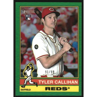 2025 Topps Heritage Chrome Green Refractors #603 Tyler Callihan