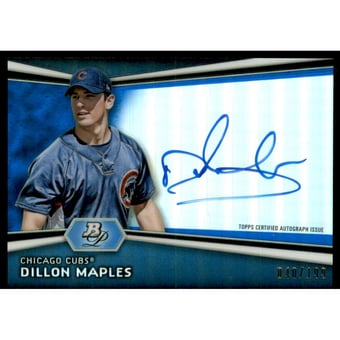 2012 Bowman Platinum Prospect Autographs Blue Refractors #DM Dillon Maples