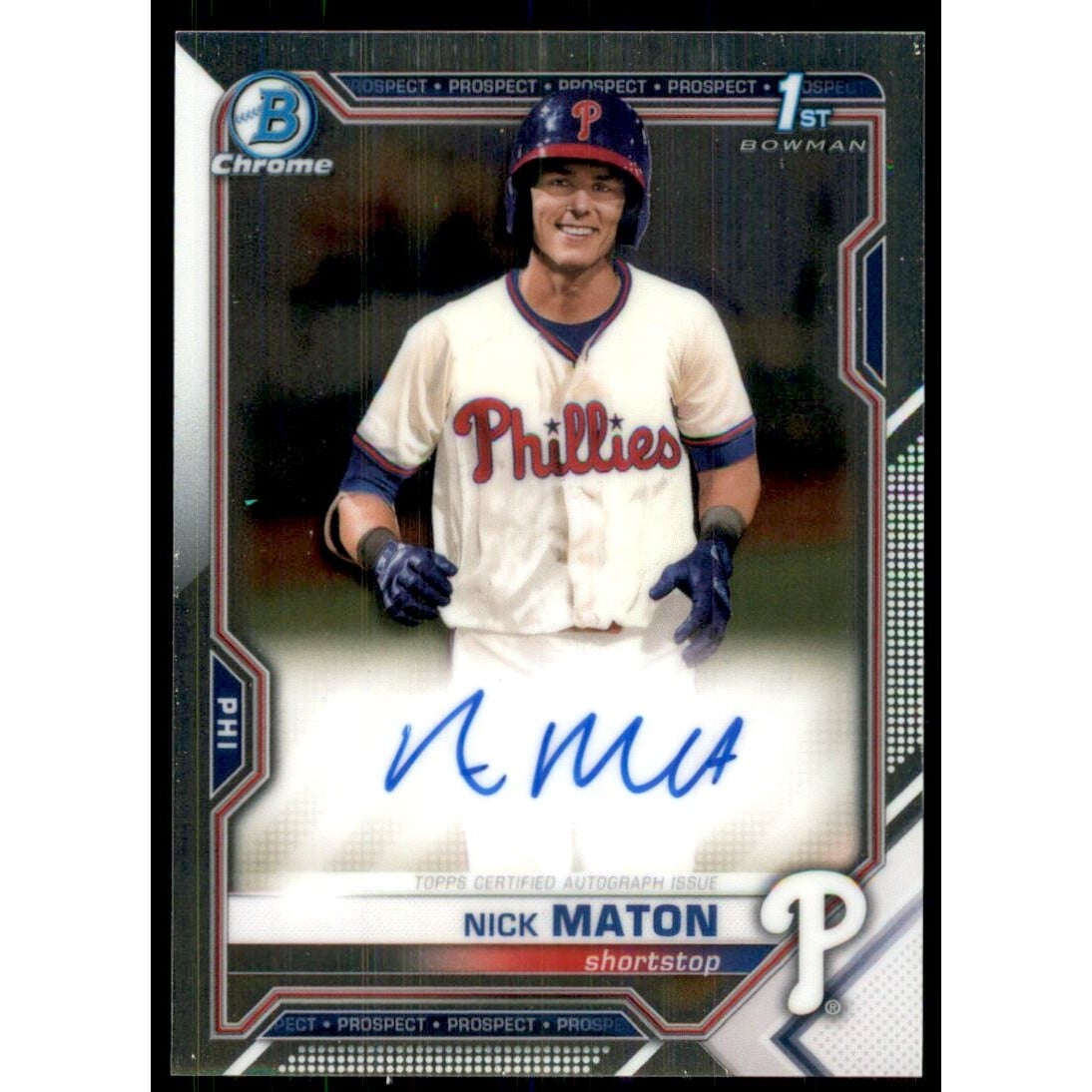 2021 Bowman Chrome Prospect Autographs #CPANM Nick Maton