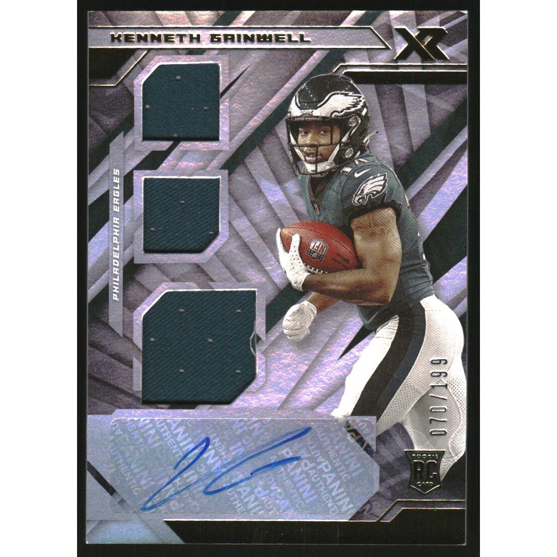 2021 Panini XR #239 Kenneth Gainwell JSY AU/199