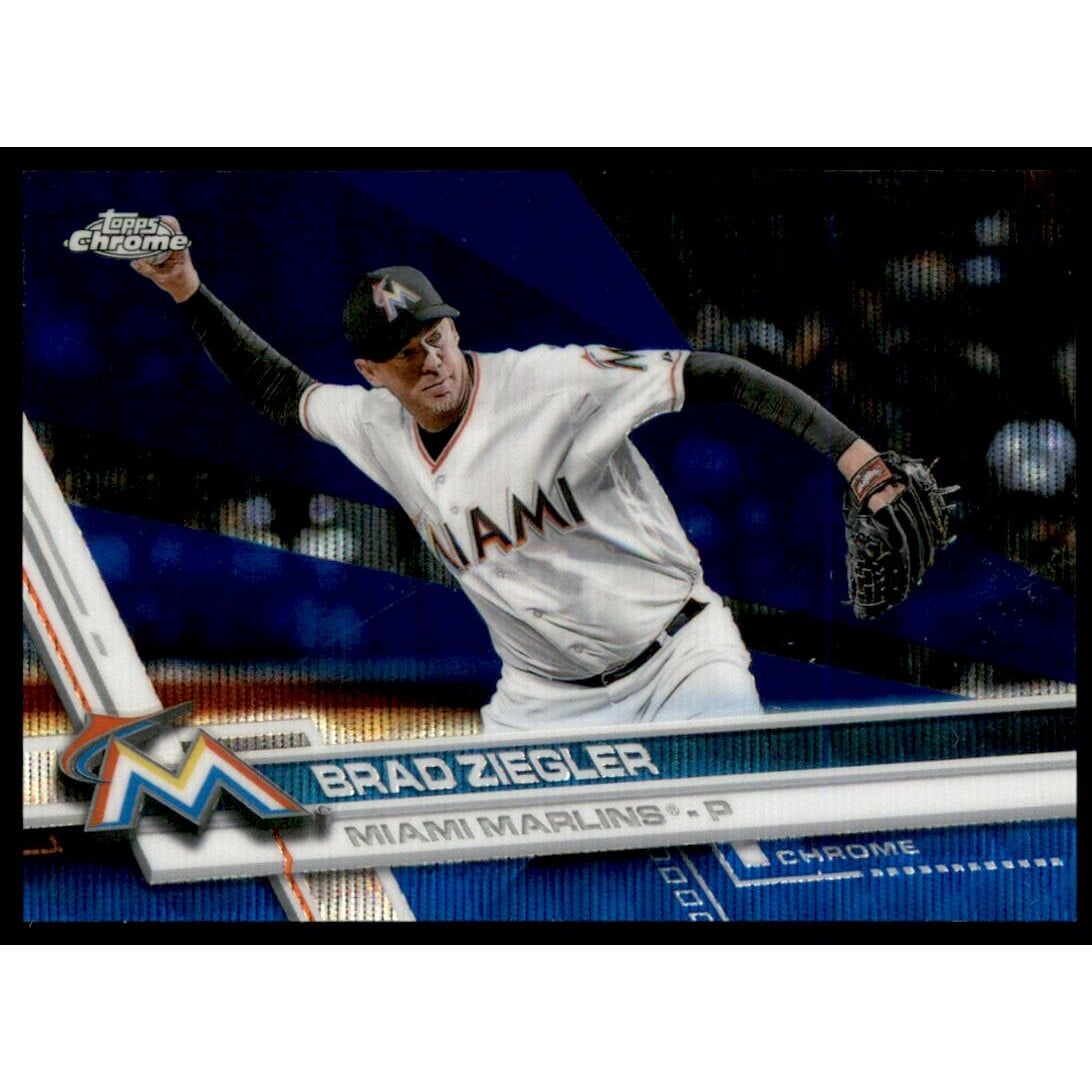 2017 Topps Chrome Blue Wave Refractors #193 Brad Ziegler. rookie card picture