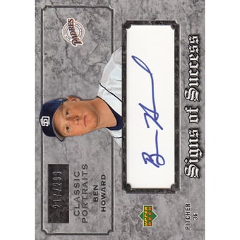 2003 Upper Deck Classic Portraits Signs of Success #BH Ben Howard/299