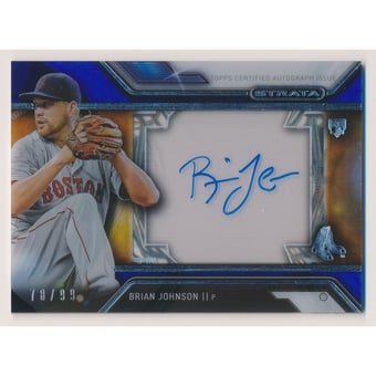 2016 Topps Strata Autographs Blue #SABJ Brian Johnson