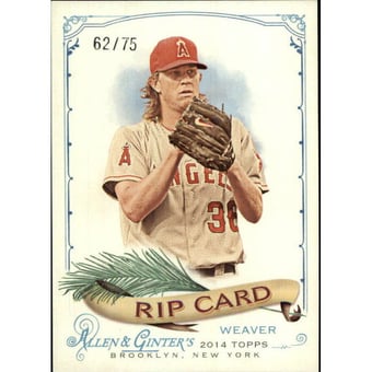 2014 Topps Allen and Ginter Rip Cards Ripped #RIP02 Jered Weaver/75