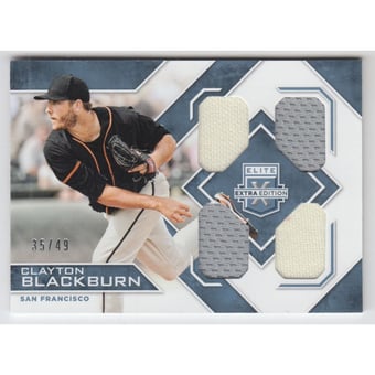 2016 Elite Extra Edition Quad Materials Holo Silver #8 Clayton Blackburn/49