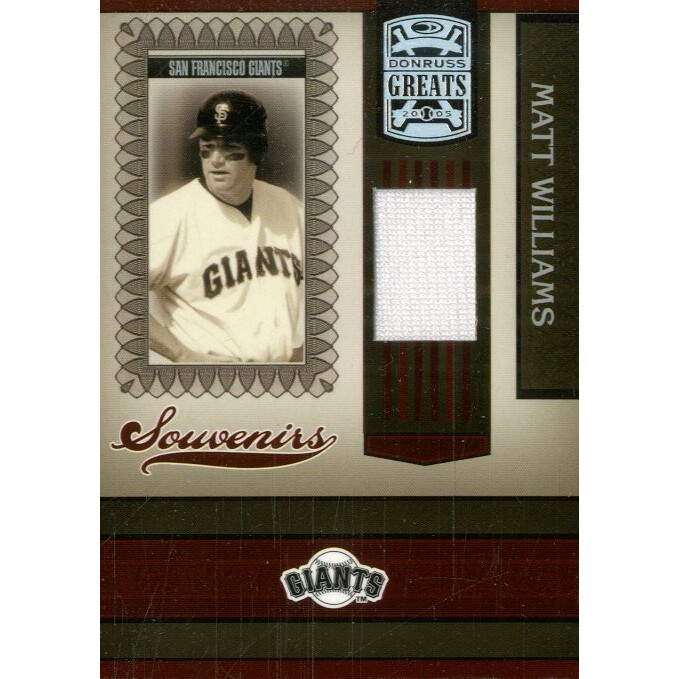 2005 Donruss Greats Souvenirs Material Jersey #13 Matt Williams T3. rookie card picture