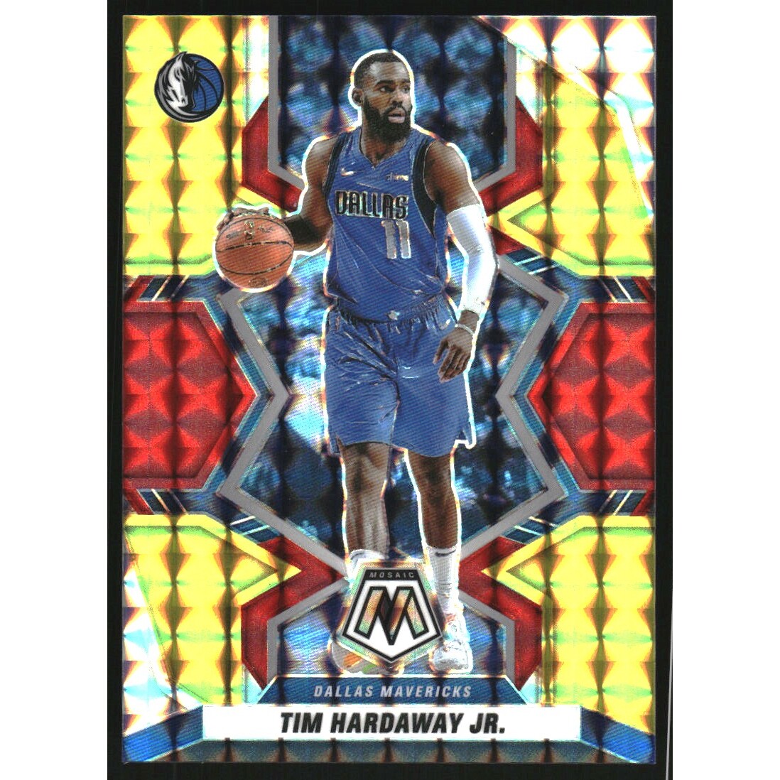 2021-22 Panini Mosaic Mosaic Choice Fusion Red and Yellow #156 Tim Hardaway Jr. 2021-22 Panini Mosaic Mosaic Choice Fusion Red and Yellow #156 Tim Hardaway Jr.