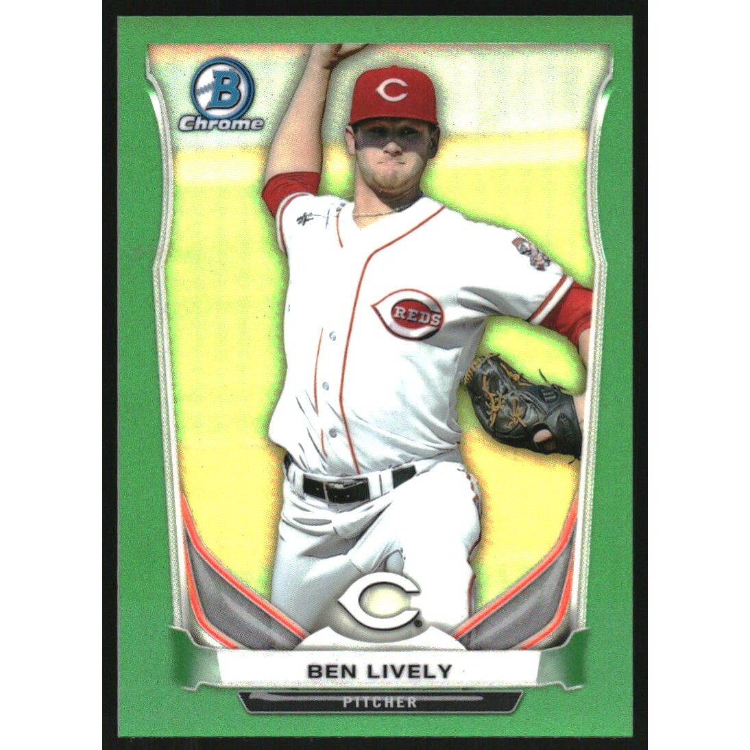 2014 Bowman Chrome Prospects Series 2 Green Refractors #BCP16 Ben Lively. rookie card picture