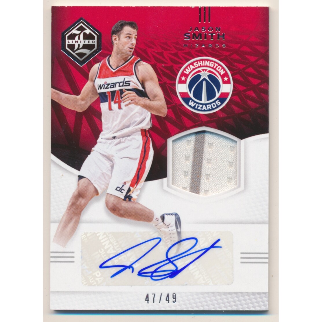 2016-17 Limited Limited Jersey Signatures Silver Spotlight #27 Jason Smith/49