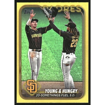 2024 Topps Update Gold Rainbow Foil #US48 Jackson Merrill/Fernando Tatis Jr.