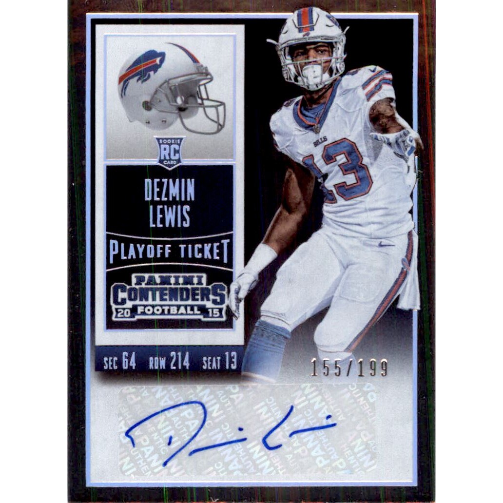 2015 Panini Contenders Playoff Ticket #134A Dezmin Lewis AU/199