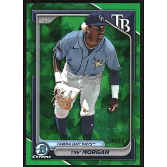 2024 Bowman Chrome Sapphire Prospects Green Refractors #BCP126 Tre Morgan