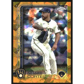 2025 Topps Chrome Sapphire Gold Refractors #22 Nestor Cortes
