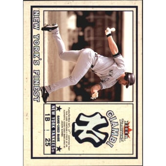 2002 Fleer Tradition Update New York's Finest Single Swatch #9 J.Giambi Base/Vaughn