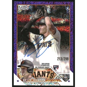 2023 Topps Chrome Rookie Autographs Purple Speckle Refractors #RABJ Bryce Johnson