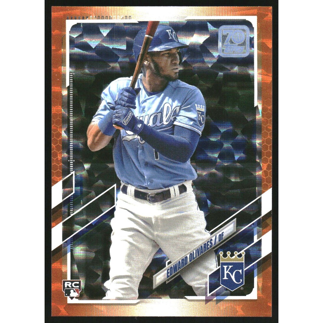 2021 Topps Orange Foil #32 Edward Olivares. rookie card picture