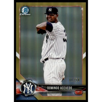 2018 Bowman Chrome Prospects Gold Refractors #BCP32 Domingo Acevedo