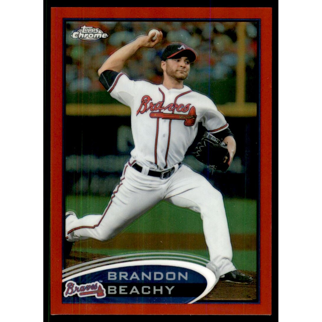 2012 Topps Chrome Red Refractors #122 Brandon Beachy. rookie card picture
