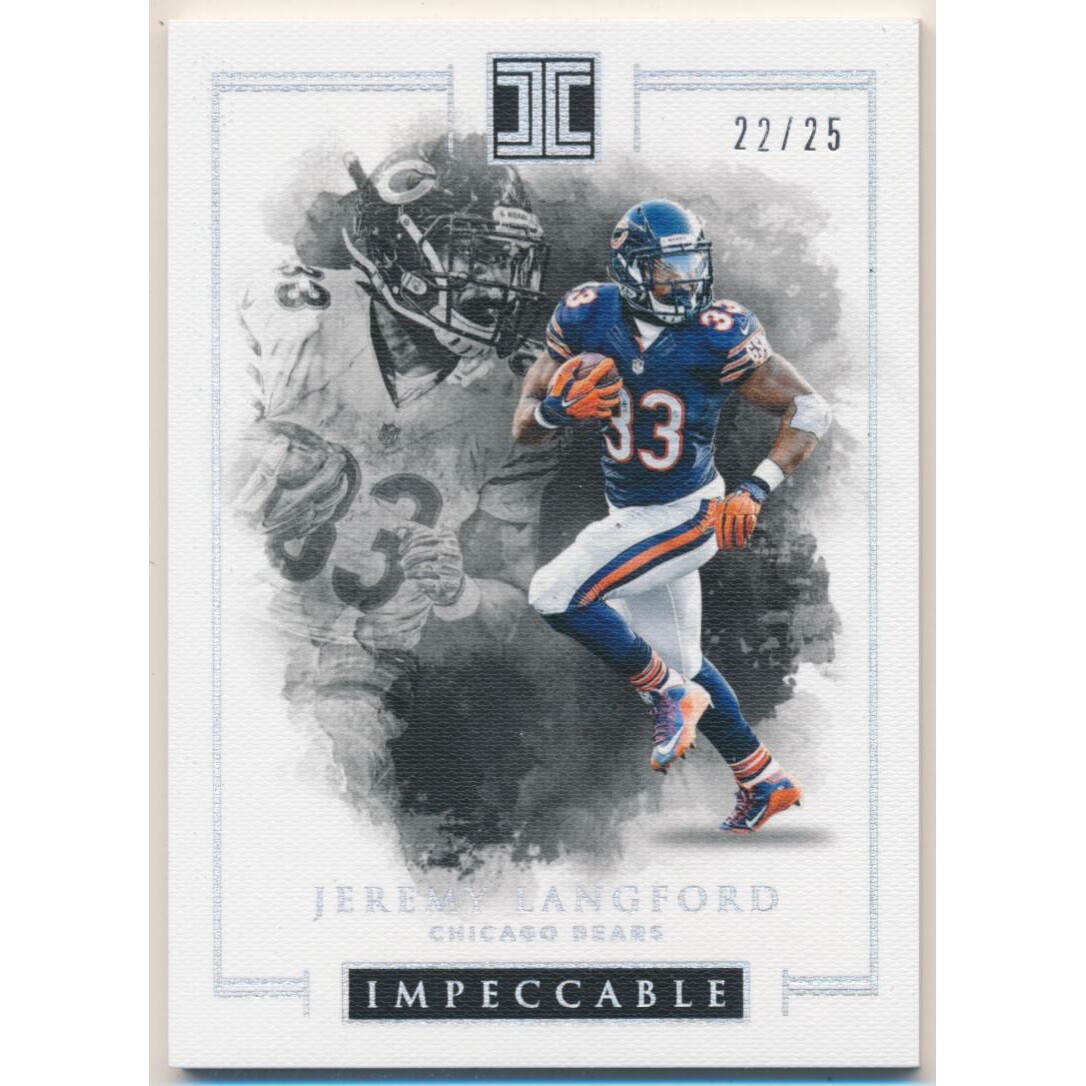 2016 Panini Impeccable Silver #20 Jeremy Langford. rookie card picture