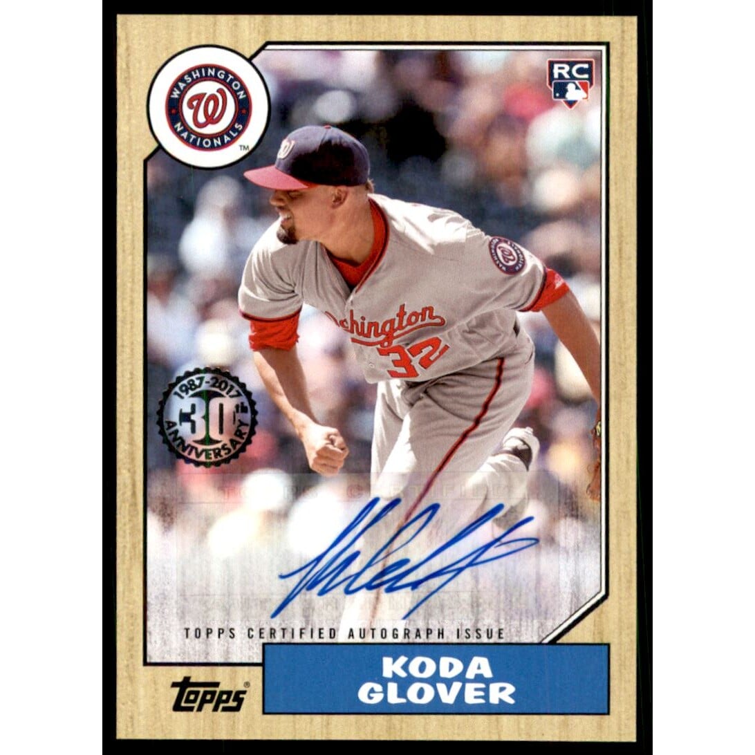 2017 Topps Update '87 Topps Autographs #87AKGL Koda Glover. rookie card picture