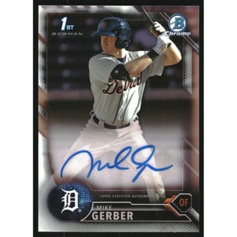 2016 Bowman Chrome Prospect Autographs Refractors #BCAPMG Mike Gerber
