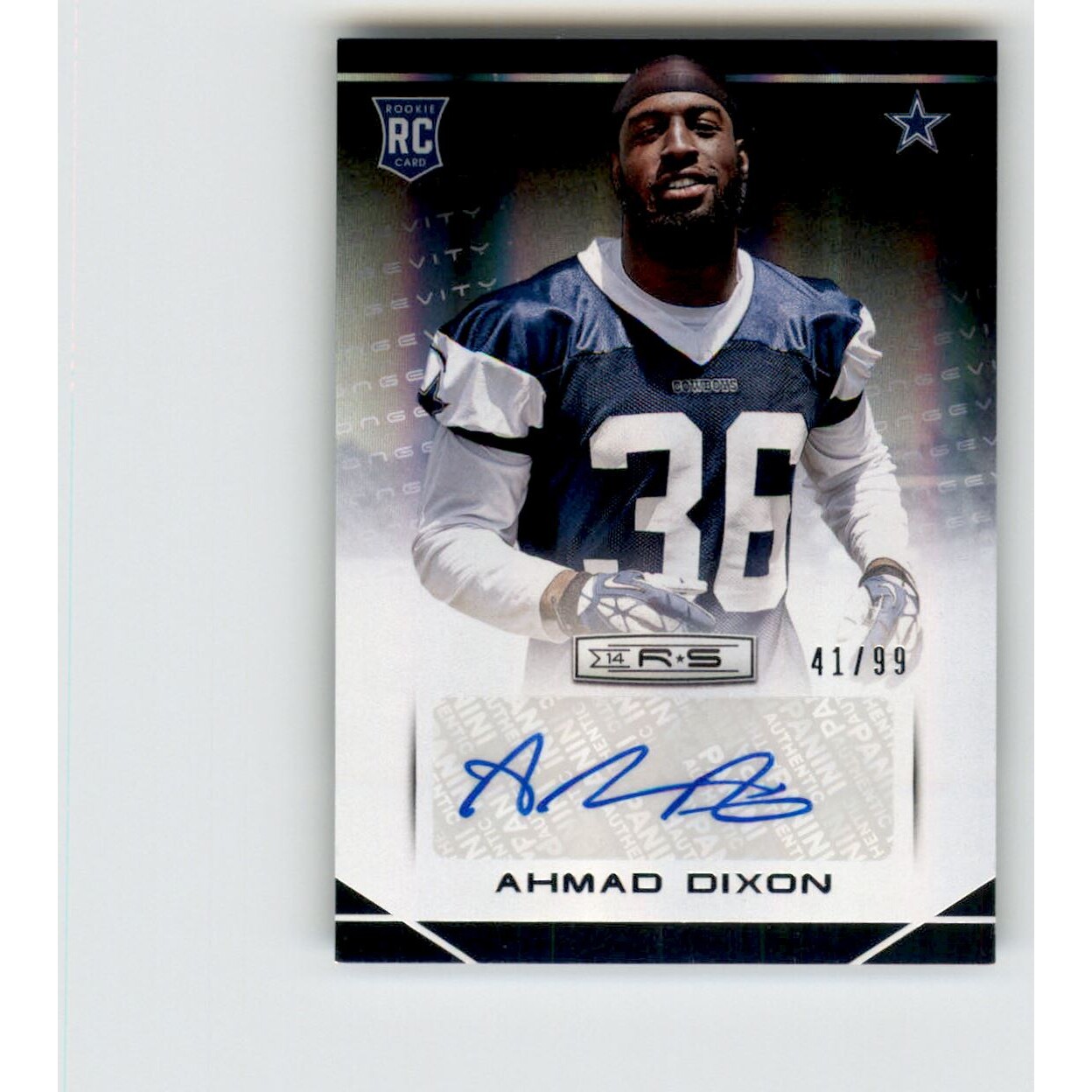 2014 Rookies and Stars Rookie Autographs Longevity Holofoil #104 Ahmad Dixon/99