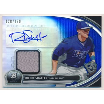 2013 Bowman Platinum Relic Autographs Blue Refractors #RS Richie Shaffer