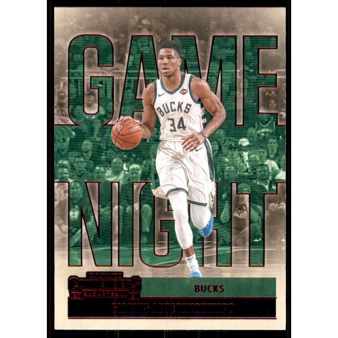 2020-21 Panini Contenders Game Night Ticket Red #12 Giannis Antetokounmpo. rookie card picture
