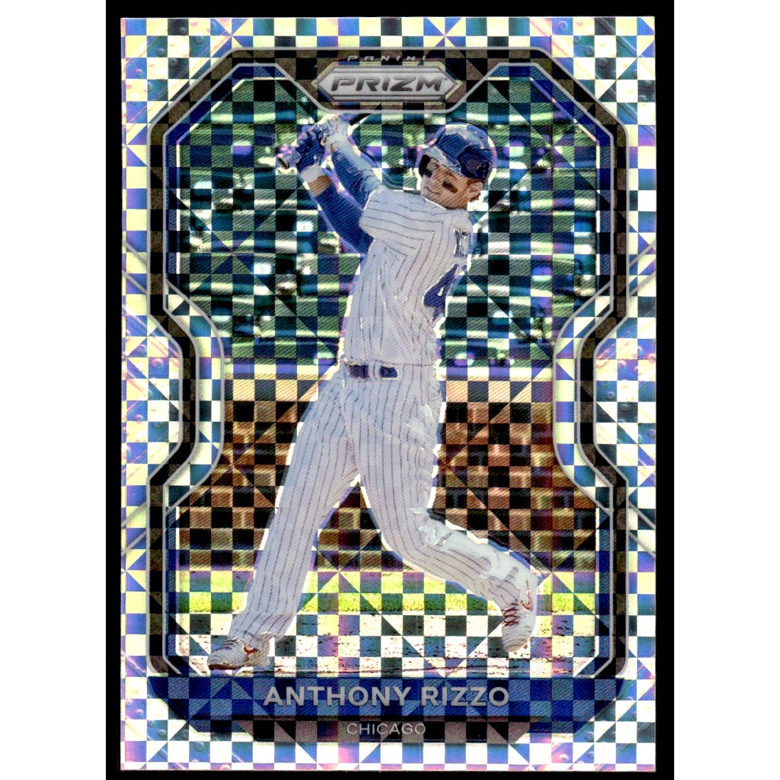 2021 Panini Prizm Prizms Power Plaid #28 Anthony Rizzo. rookie card picture