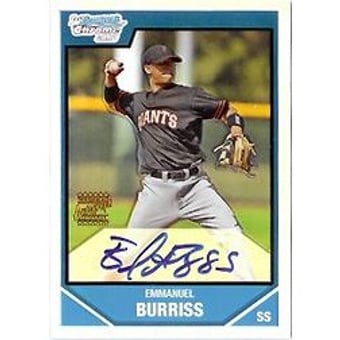 2007 Bowman Chrome Prospects Refractors #BC243 Emmanuel Burriss AU