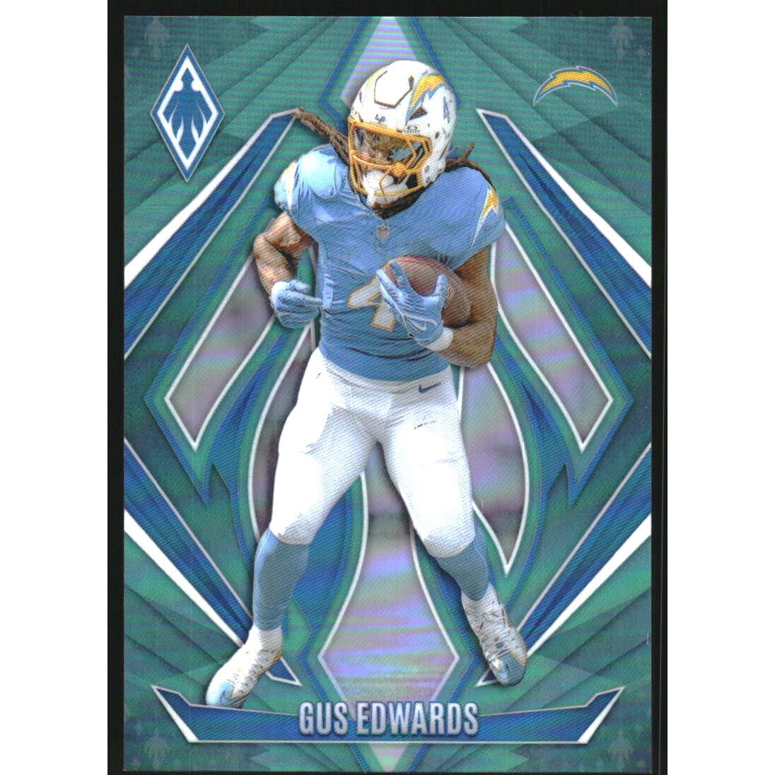 2024 Panini Phoenix Teal #65 Gus Edwards. rookie card picture
