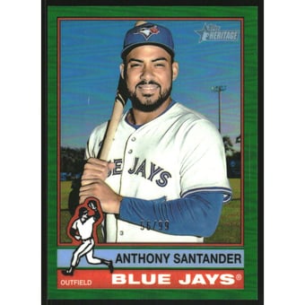 2025 Topps Heritage Chrome Green Refractors #703 Anthony Santander SP