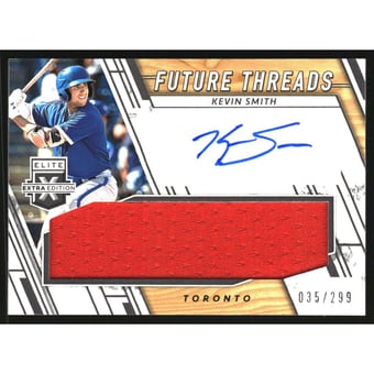 2019 Elite Extra Edition Future Threads Signatures Black #20 Kevin Smith/299
