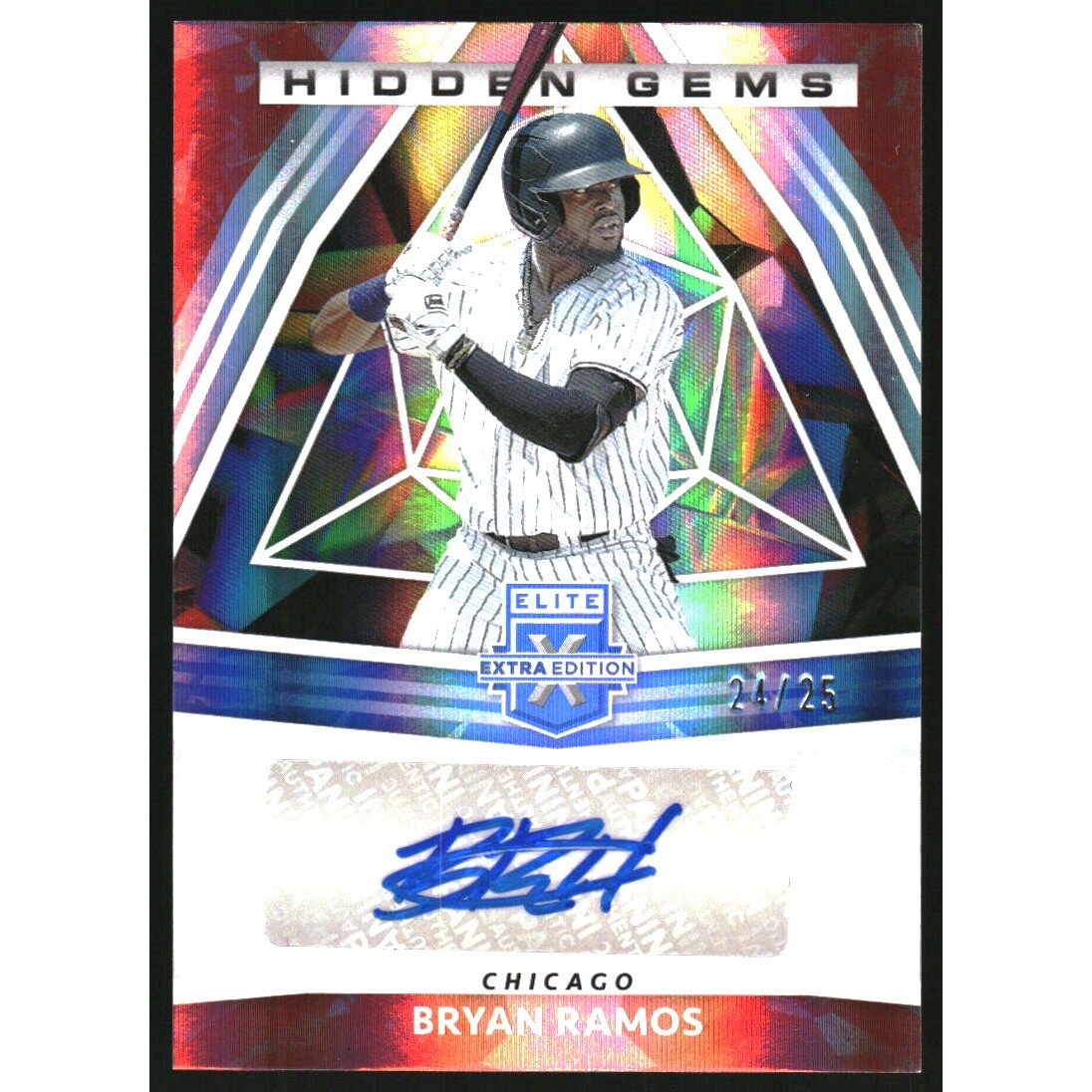 2022 Elite Extra Edition Hidden Gems Autographs Red White and Blue #49 Bryan Ramos