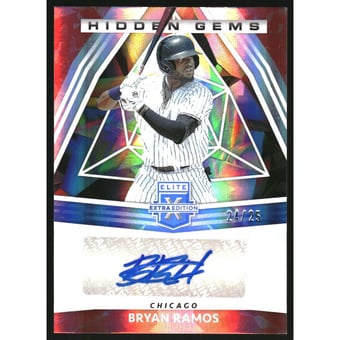2022 Elite Extra Edition Hidden Gems Autographs Red White and Blue #49 Bryan Ramos