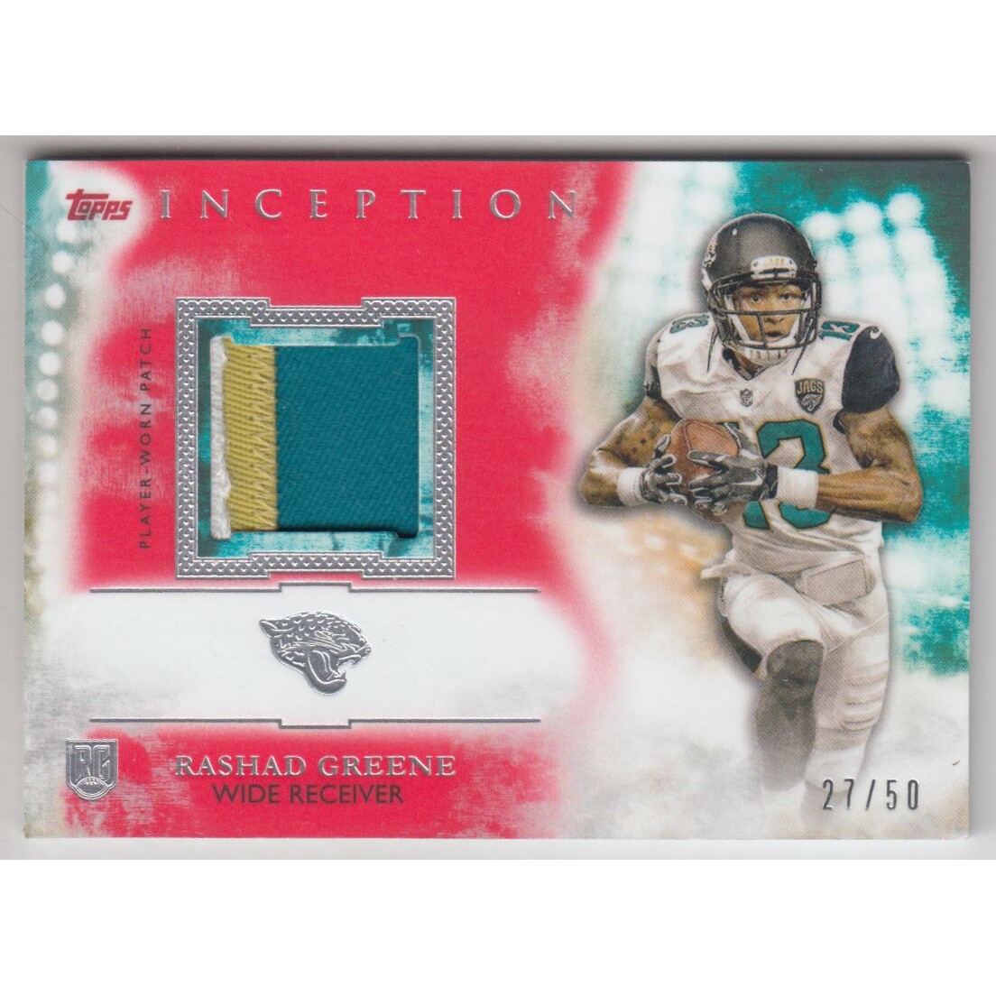 2015 Topps Inception Rookie Relics Patch Red #RPRG Rashad Greene