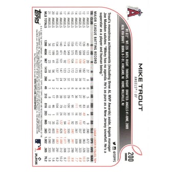 2022 Topps Chrome Sepia Refractors #200 Mike Trout