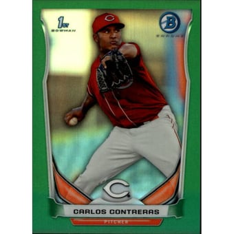 2014 Bowman Chrome Prospects Green Refractors #BCP65 Carlos Contreras