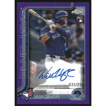 2025 Topps Chrome Rookie Autographs Purple Refractors #RAWW Will Wagner