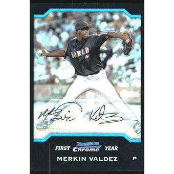 2004 Bowman Chrome Draft Gold Refractors #BDP154 Merkin Valdez