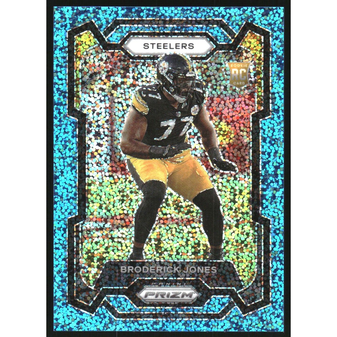 2023 Panini Prizm Prizms Blue Sparkle #385 Broderick Jones