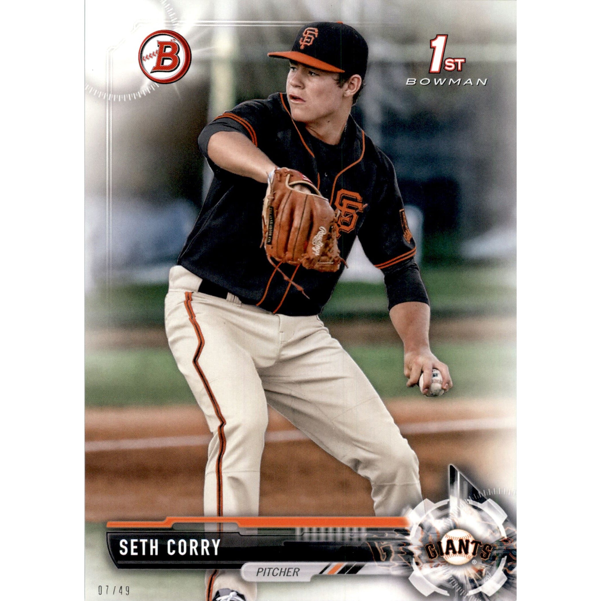 2017 Bowman Draft 5x7 #BD79 Seth Corry. rookie card picture