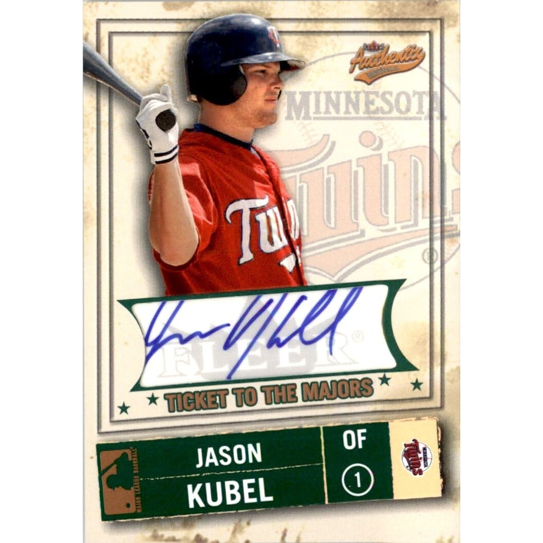 2005 Fleer Authentix Club Box #111 Jason Kubel TM AU. rookie card picture