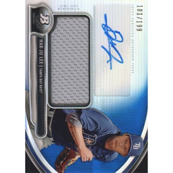 2013 Bowman Platinum Jumbo Relic Autographs Blue Refractors #HL Hak-Ju Lee
