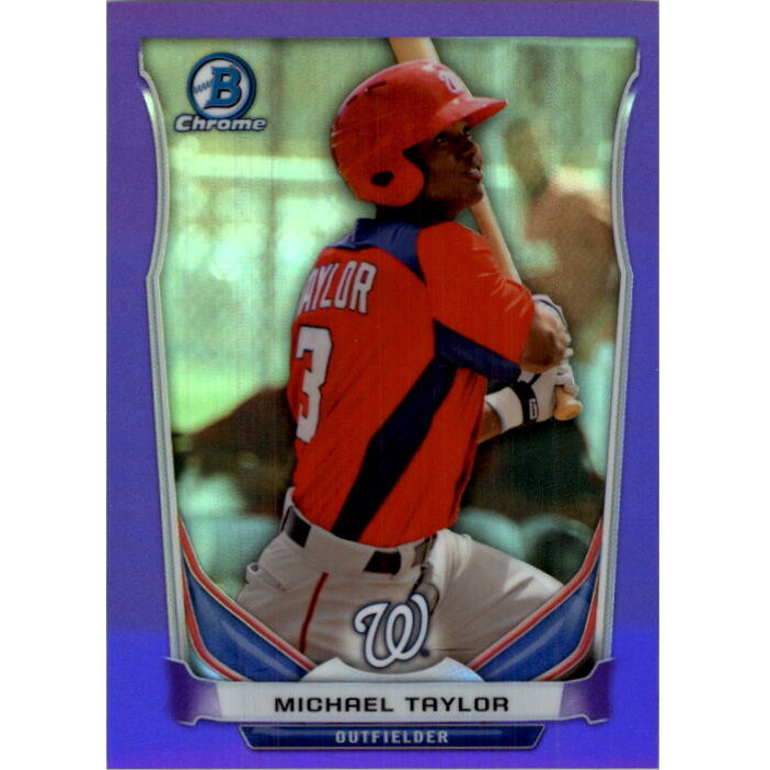 2014 Bowman Chrome Prospects Series 2 Purple Refractors #BCP40 Michael Taylor. rookie card picture