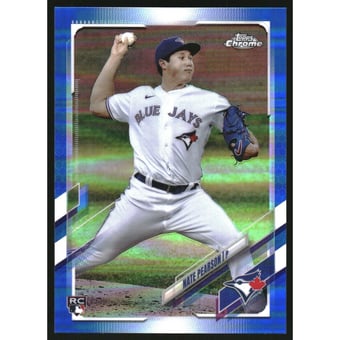 2021 Topps Chrome Blue Refractors #136 Nate Pearson