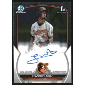 2023 Bowman Chrome Prospect Autographs #CPALA Leandro Arias