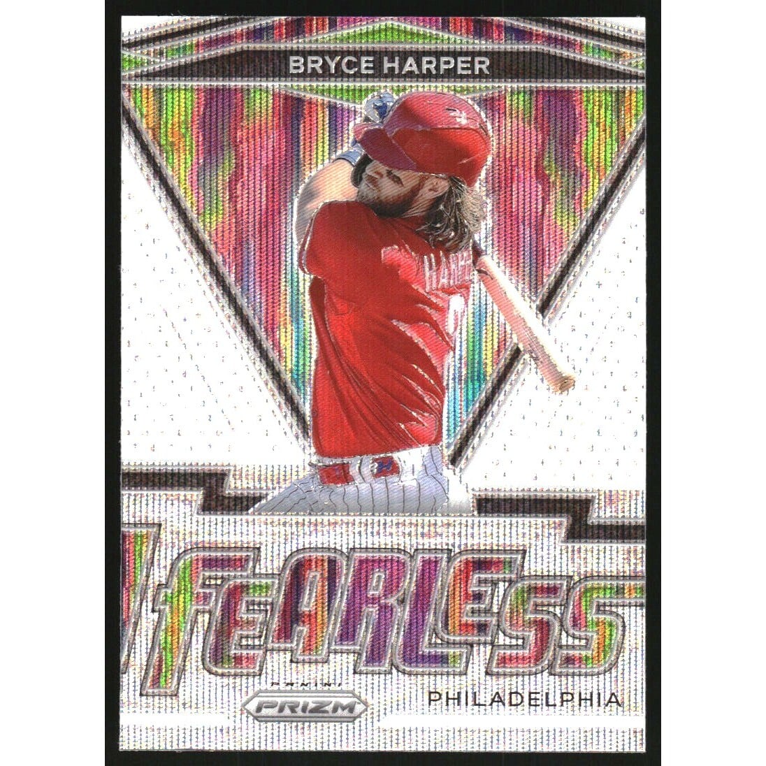 2021 Panini Prizm Fearless Prizms White Wave #11 Bryce Harper. rookie card picture