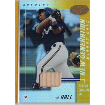 2002 Leaf Certified Mirror Gold #193 Bill Hall NG Bat